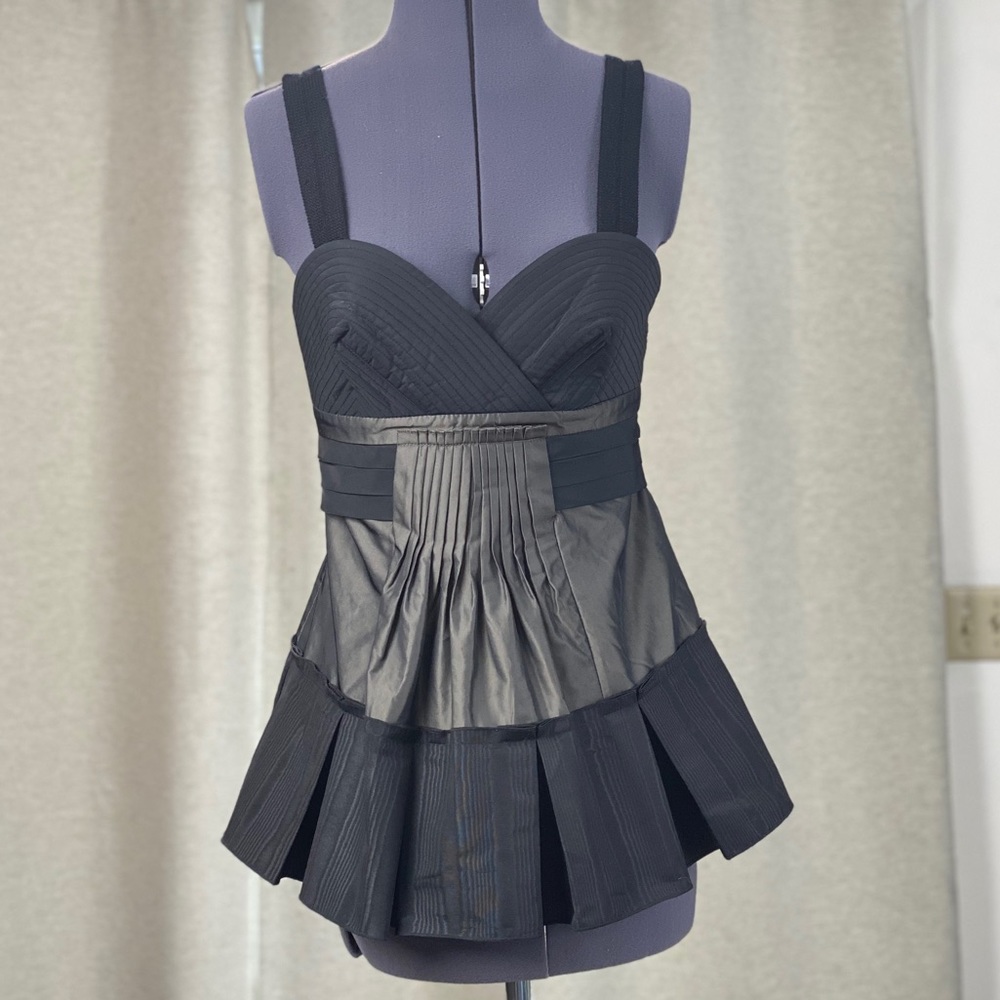 Satin feel black and grey top